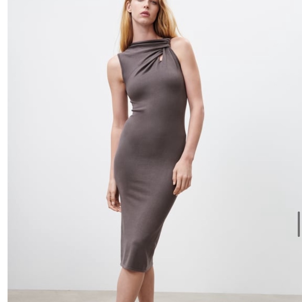 KNOTTED KNIT DRESS ZARA